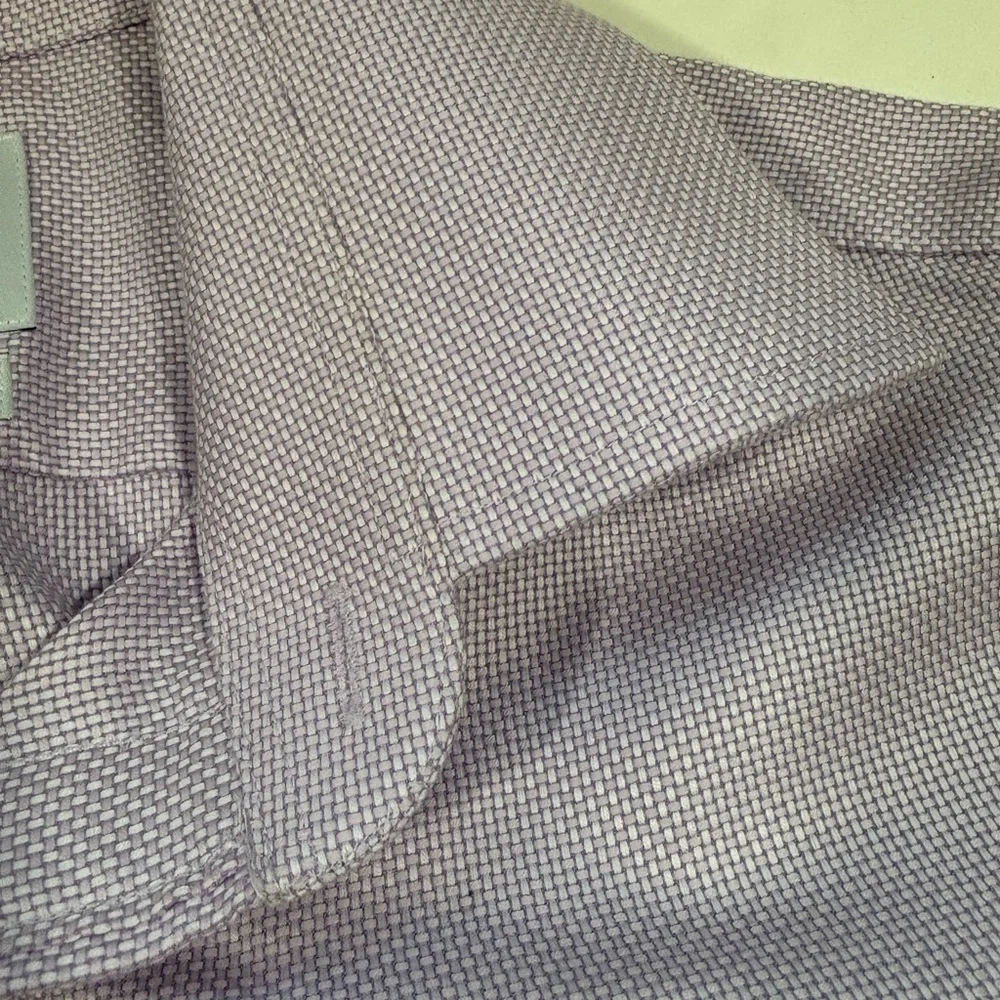 Charles Trywhitt Men’s Burlington Weave Button Down Dress Shirt Purple  16.5/35” - Picture 4 of 6